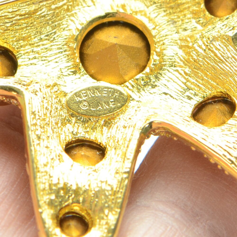 Vintage Kenneth Jay Lane Kjl Crystal Starfish Pin… - image 4